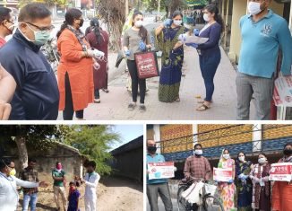 विप्र फाउंडेशन महिला प्रकोष्ठ, सिलीगुड़ी द्वारा मास्क उत्पादन और वितरण का लक्ष्य।