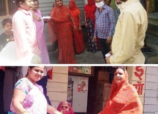 विप्र फाउंडेशन जॉनर-१ सी, महिला प्रकोष्ठ जालोर ने किये मास्क वितरण।