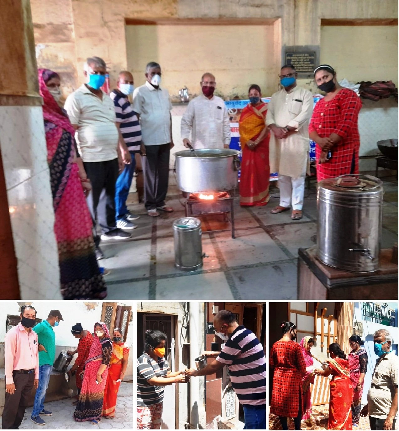 आयुर्वेद विभाग के निर्देशन में विप्र फाउंडेशन बीकानेर इकाई द्वारा आज आयुर्वेद काढ़ा वितरण।